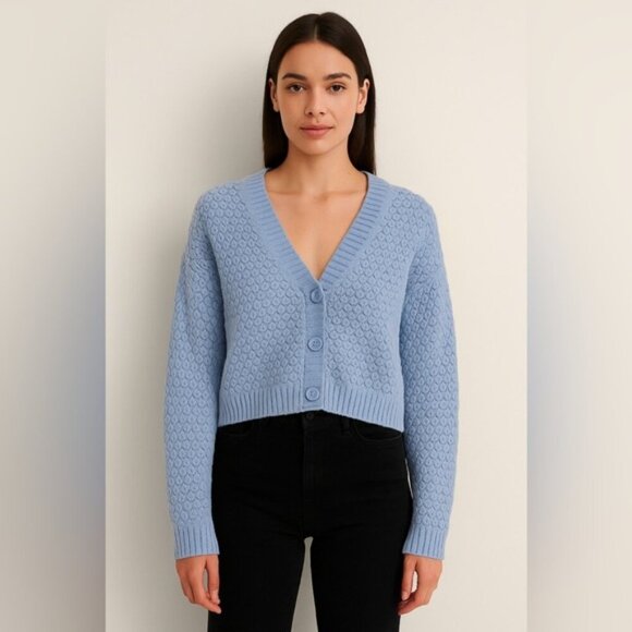 H&M Divided Light Blue Knit Button-Front Cardigan Women’s Size M - Picture 1 of 4